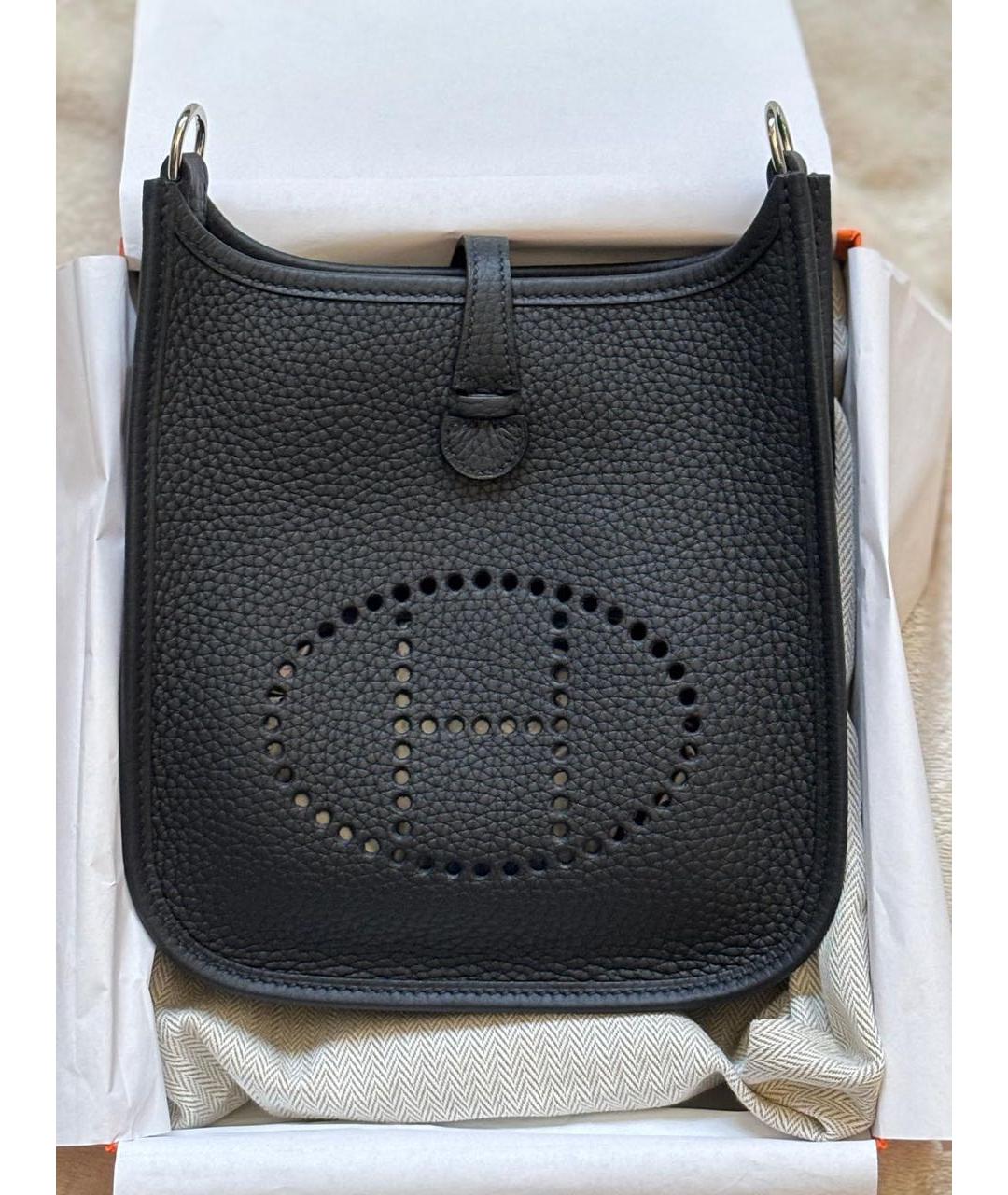 HERMES Черная кожаная сумка через плечо, фото 6