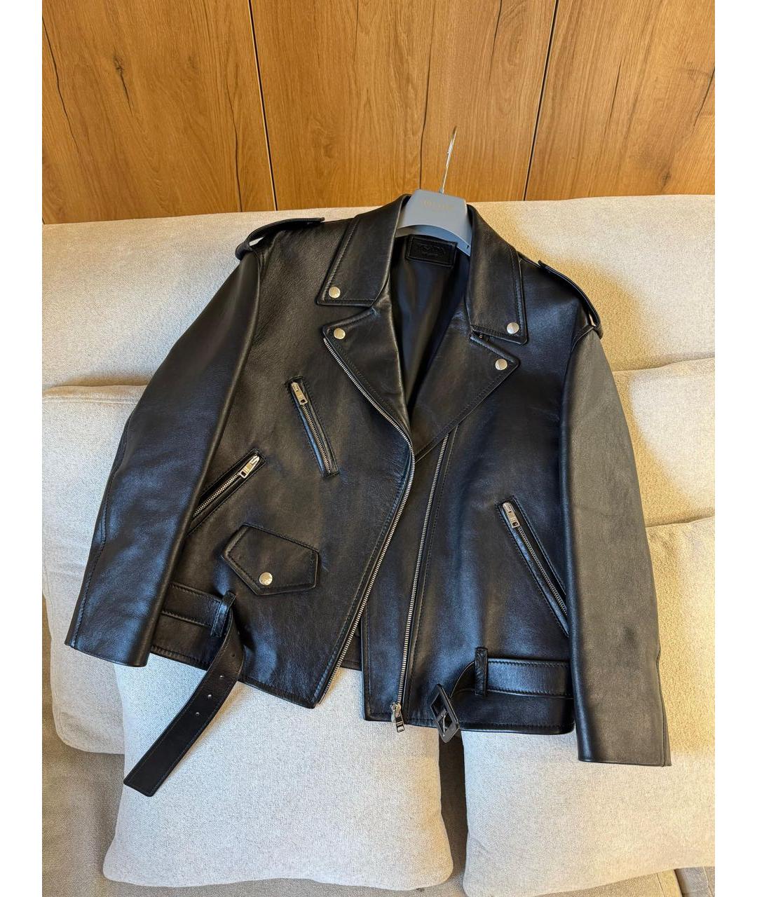 PRADA Черная кожаная куртка, фото 4