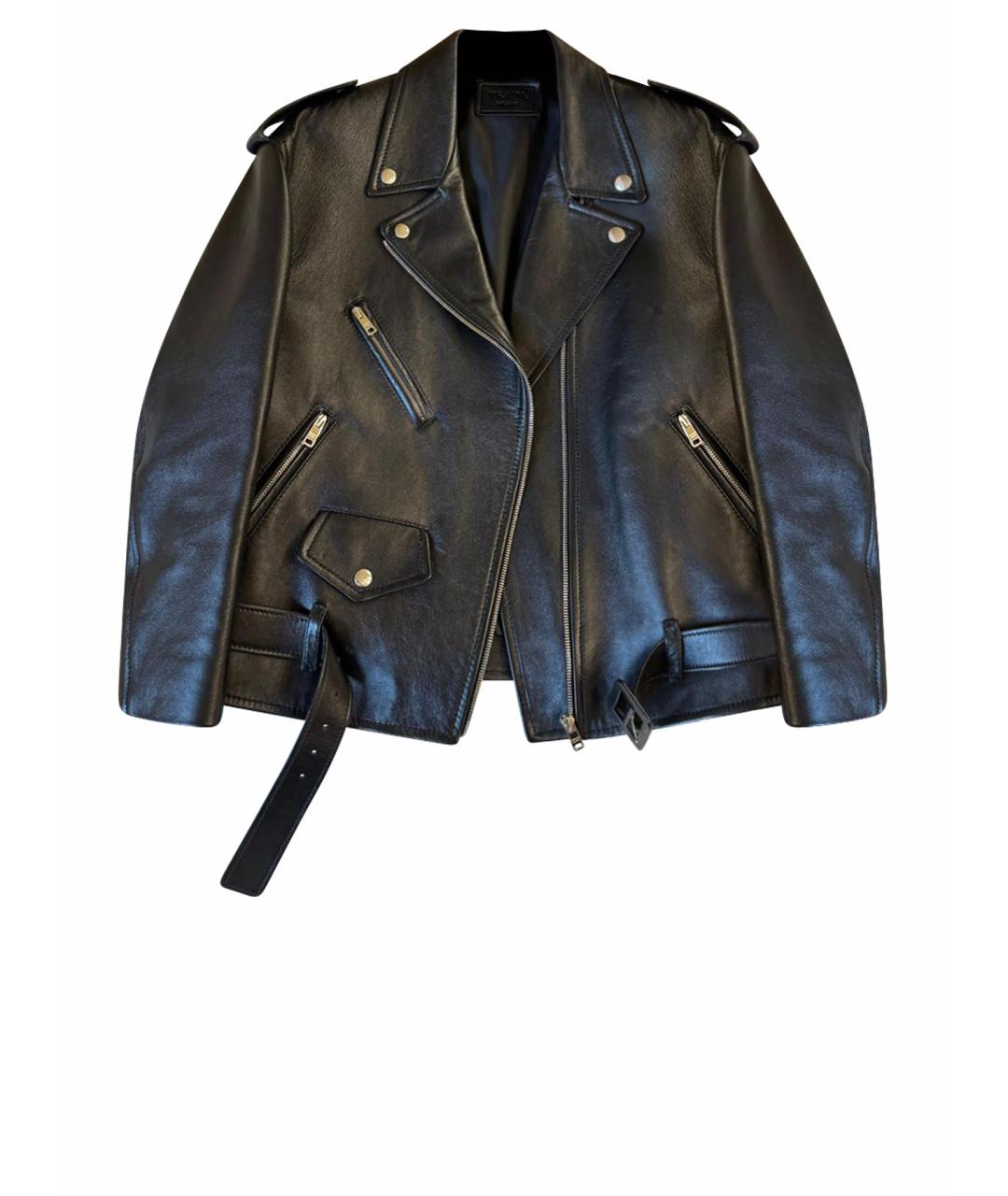 PRADA Черная кожаная куртка, фото 1