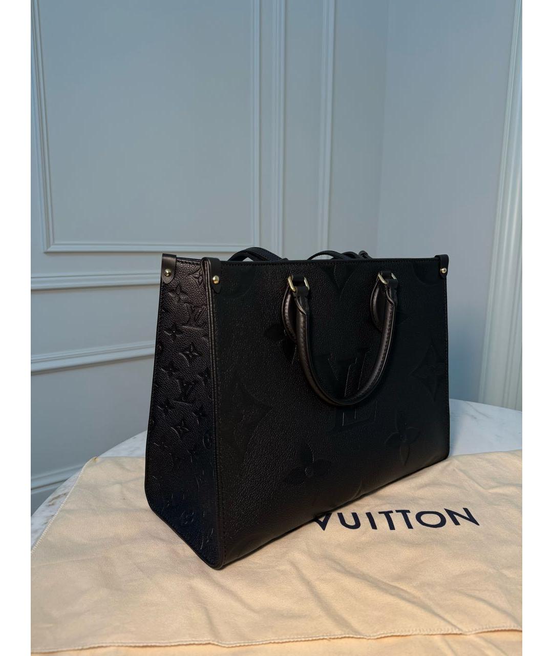 LOUIS VUITTON Черная кожаная сумка через плечо, фото 4