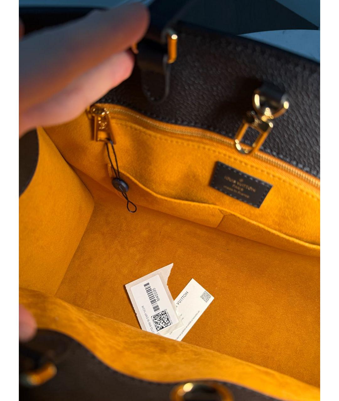 LOUIS VUITTON Черная кожаная сумка через плечо, фото 8