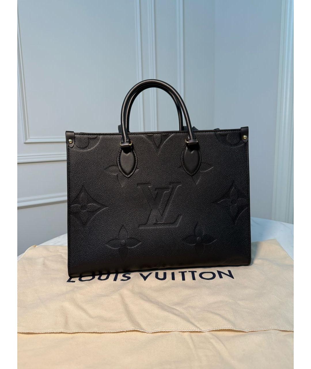 LOUIS VUITTON Черная кожаная сумка через плечо, фото 9