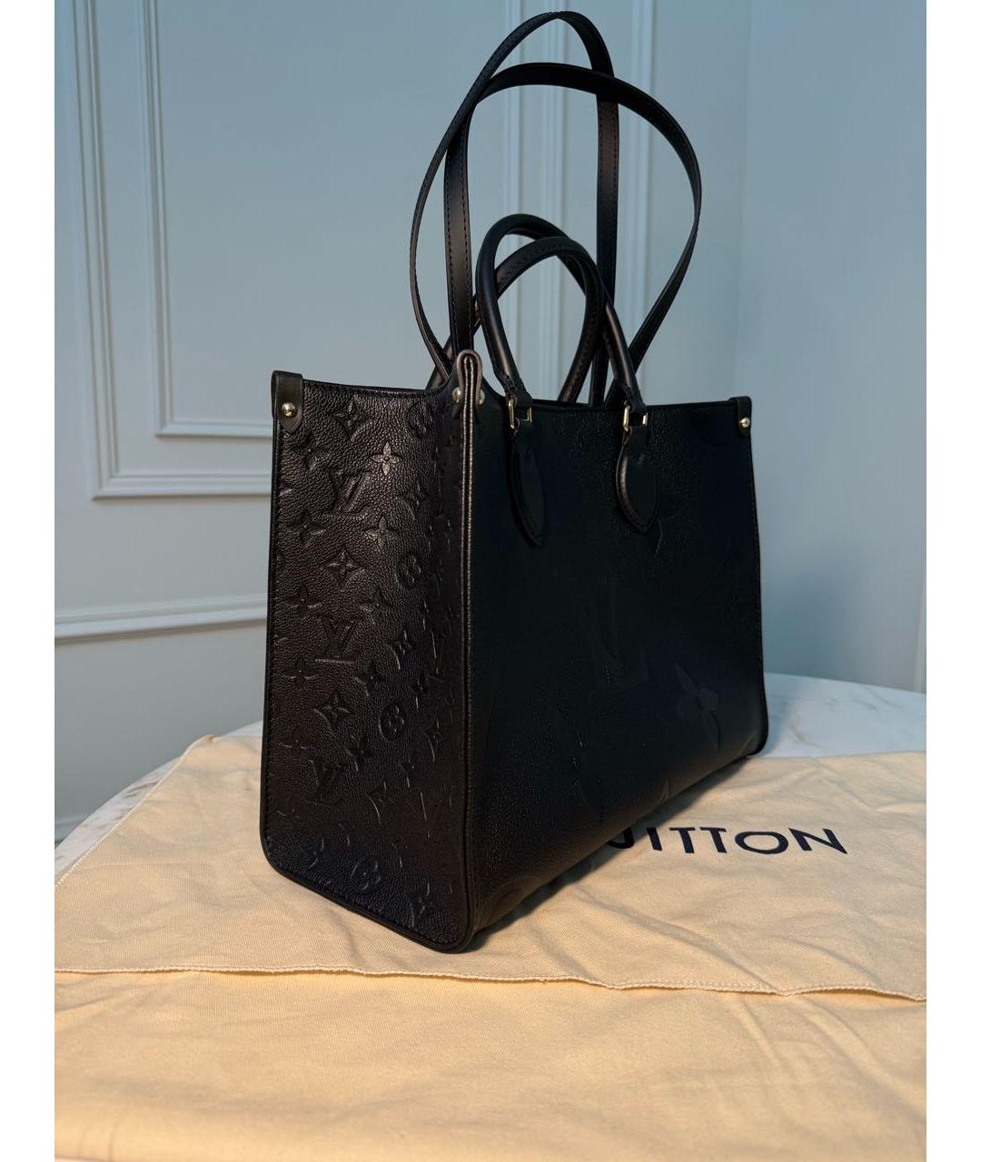 LOUIS VUITTON Черная кожаная сумка через плечо, фото 2