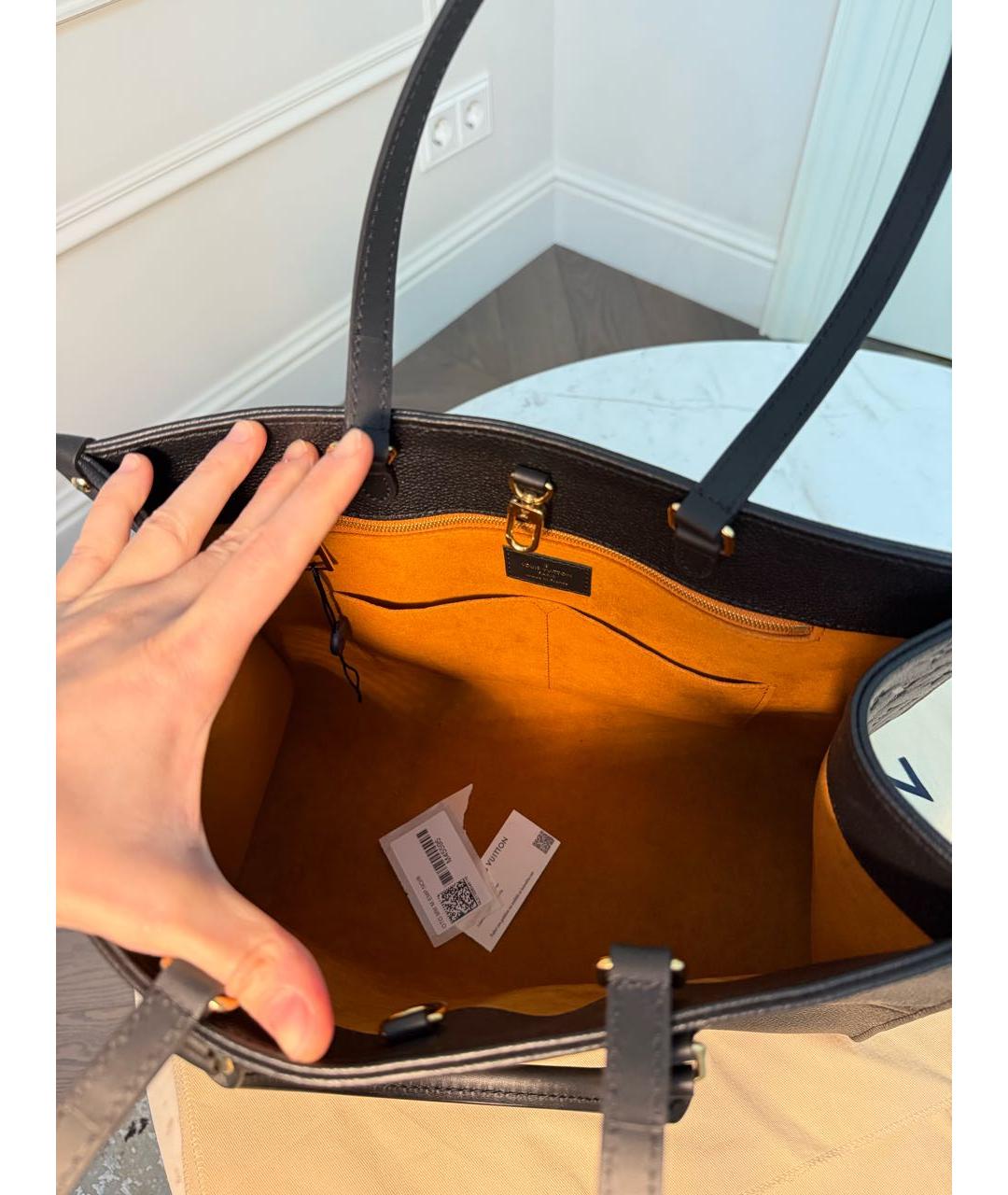 LOUIS VUITTON Черная кожаная сумка через плечо, фото 5