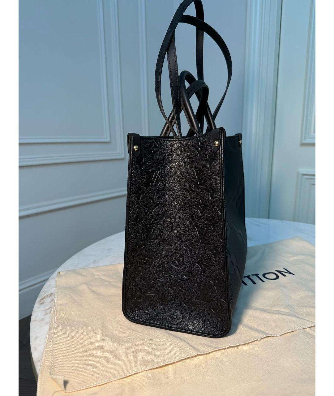 LOUIS VUITTON Черная кожаная сумка через плечо, фото 3