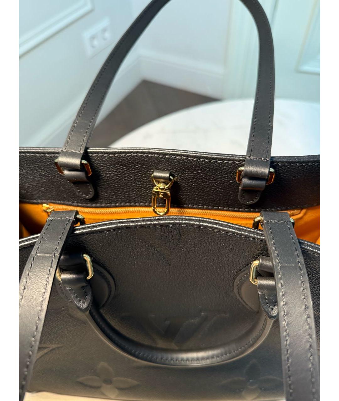 LOUIS VUITTON Черная кожаная сумка через плечо, фото 6