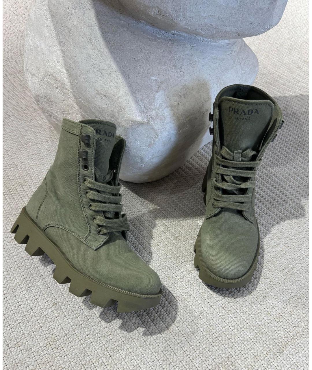 PRADA Серые замшевые ботинки, фото 2