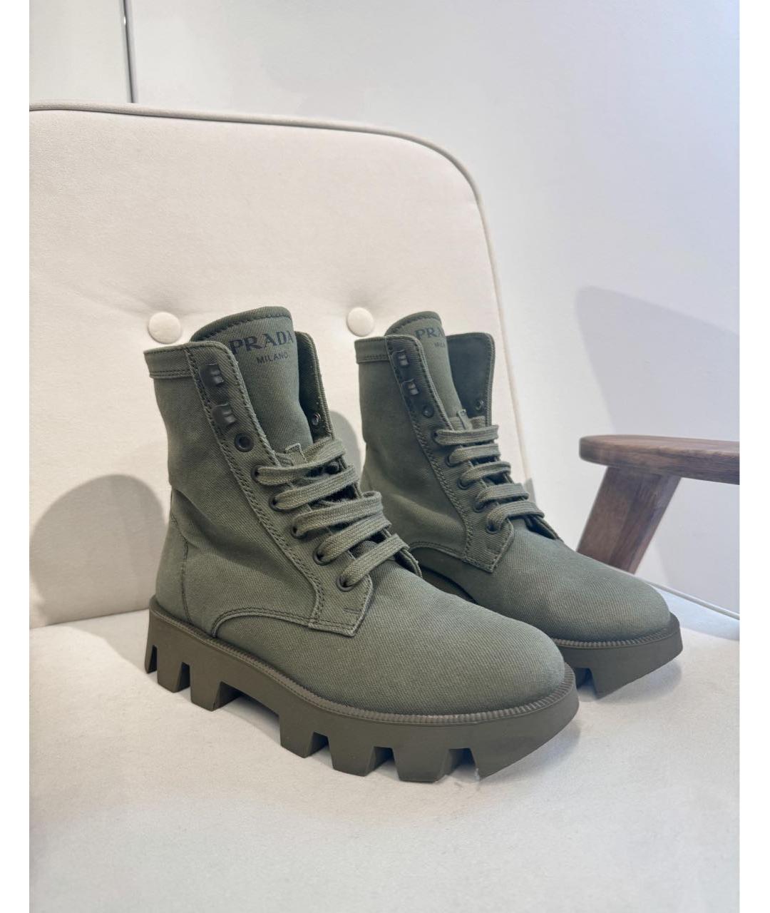 PRADA Серые замшевые ботинки, фото 4