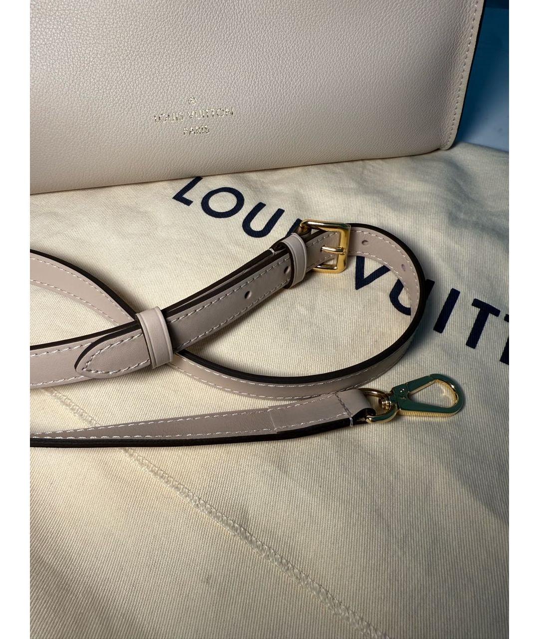 LOUIS VUITTON Бежевая кожаная сумка через плечо, фото 8
