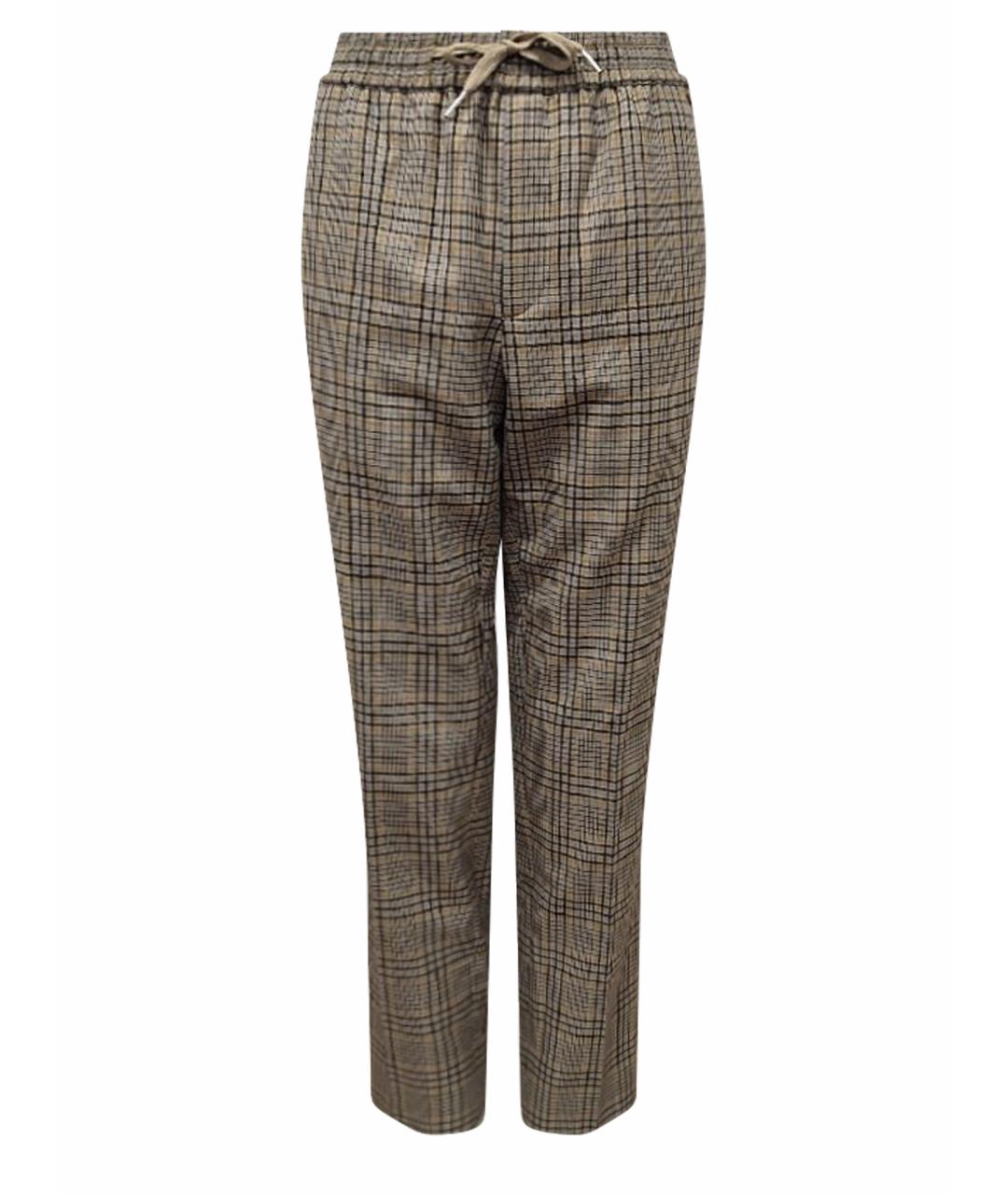 SANDRO Коричневые шерстяные прямые брюки, фото 1