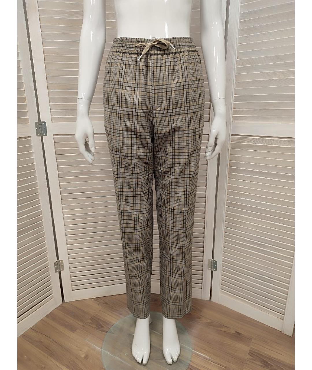 SANDRO Коричневые шерстяные прямые брюки, фото 10