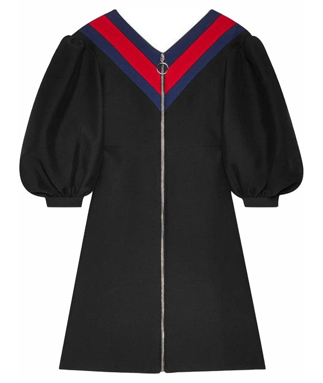 GUCCI Черное полиэстеровое повседневное платье, фото 1