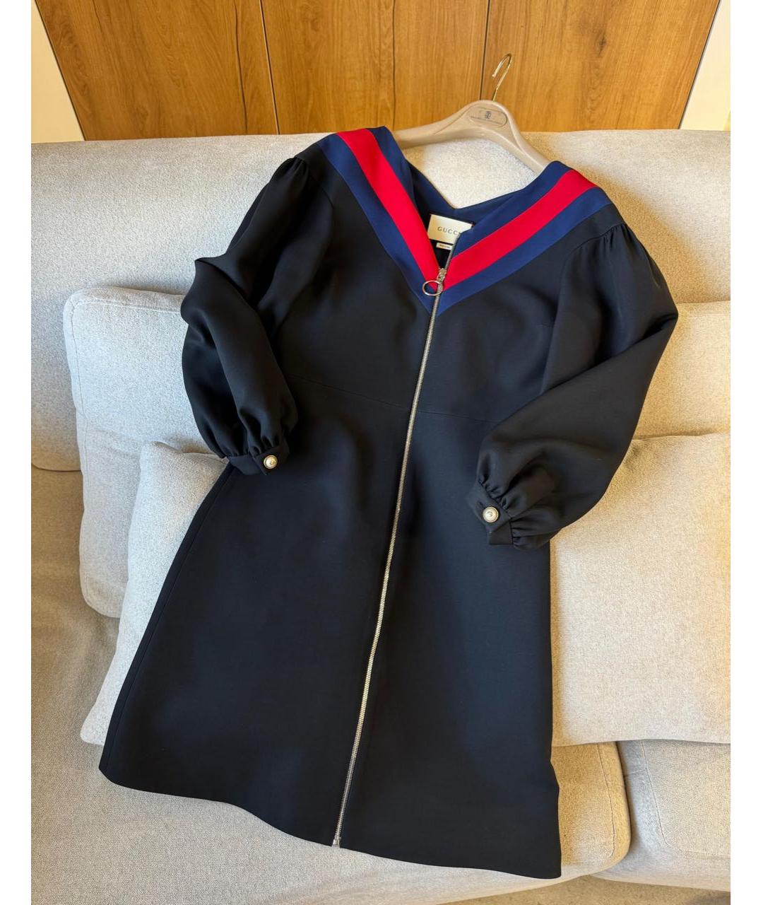 GUCCI Черное полиэстеровое повседневное платье, фото 2