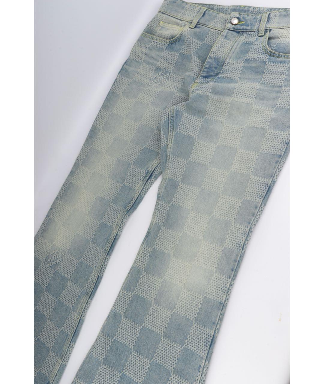 LOUIS VUITTON Голубые хлопко-полиэстеровые джинсы, фото 2