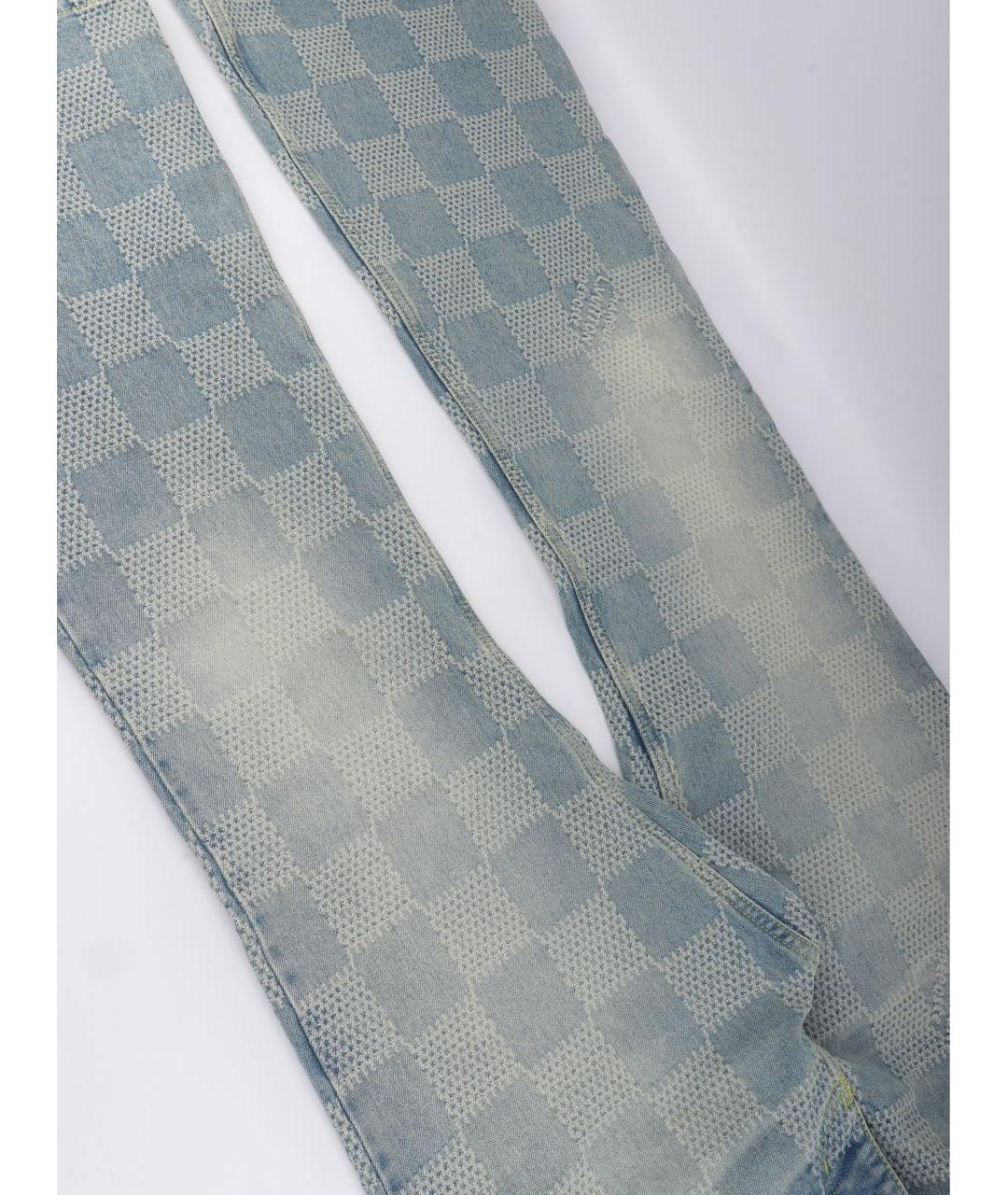 LOUIS VUITTON Голубые хлопко-полиэстеровые джинсы, фото 3