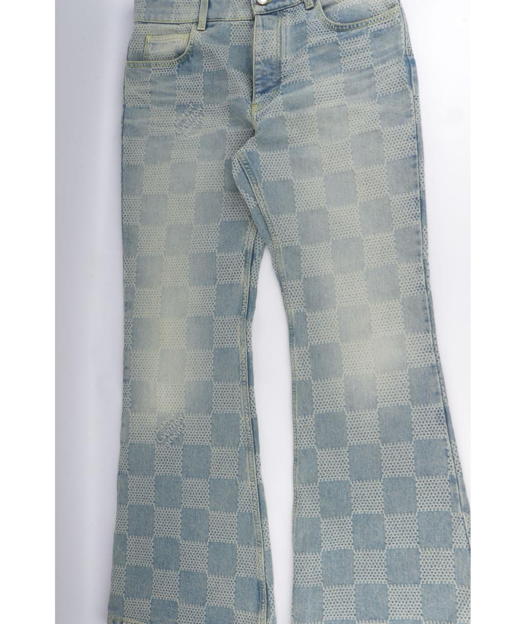 LOUIS VUITTON Голубые хлопко-полиэстеровые джинсы, фото 4