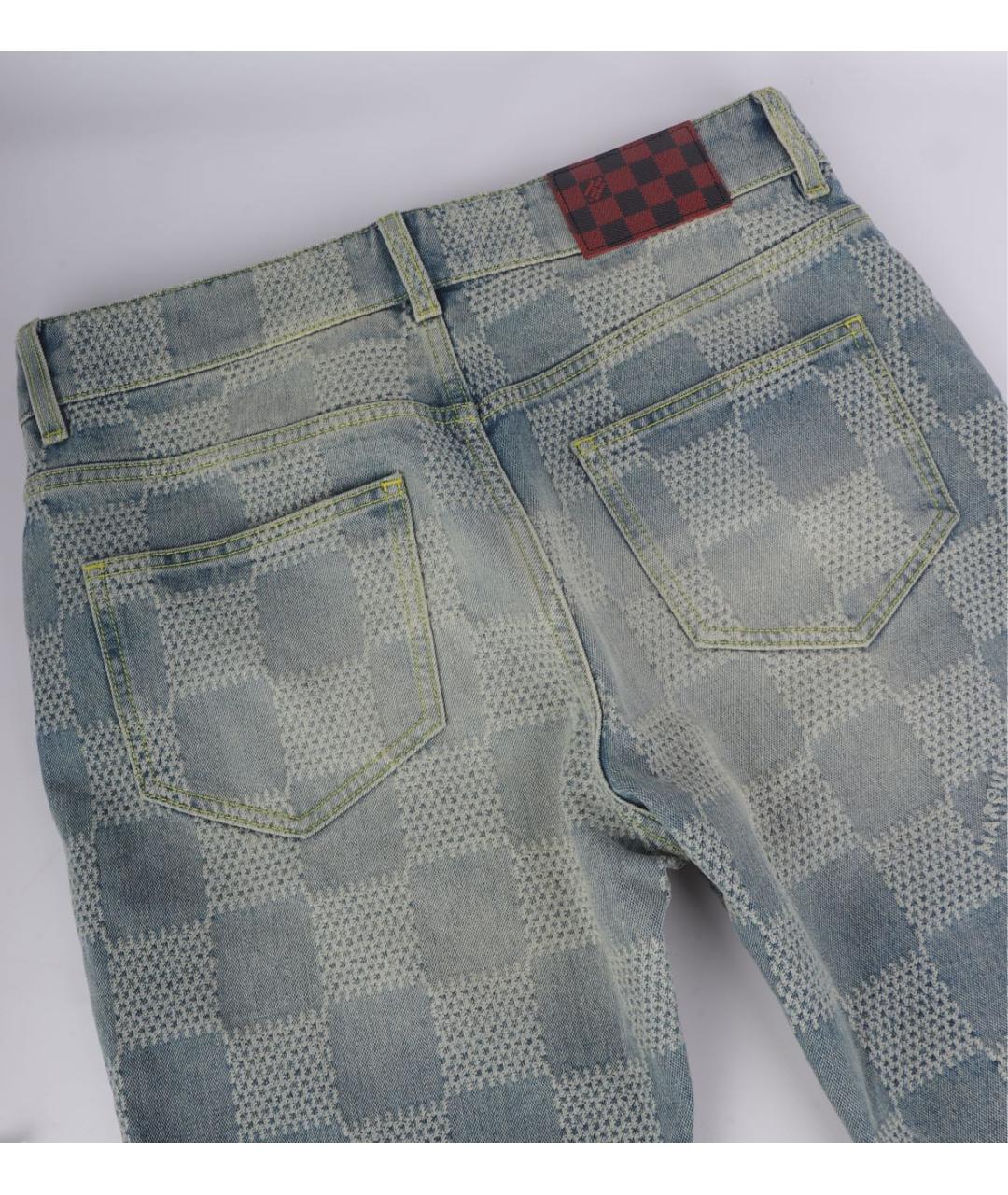LOUIS VUITTON Голубые хлопко-полиэстеровые джинсы, фото 5