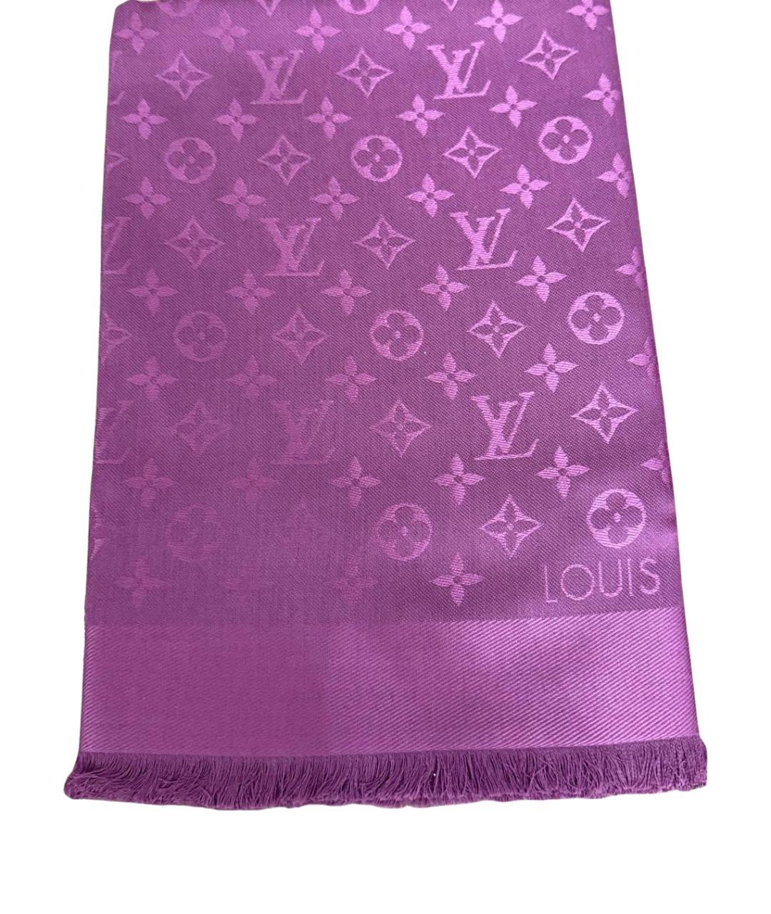 LOUIS VUITTON Бордовый шерстяной платок, фото 1