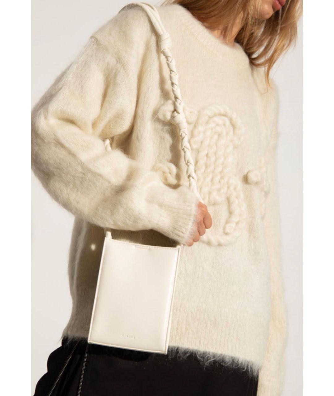 JIL SANDER Бежевая кожаная сумка через плечо, фото 2