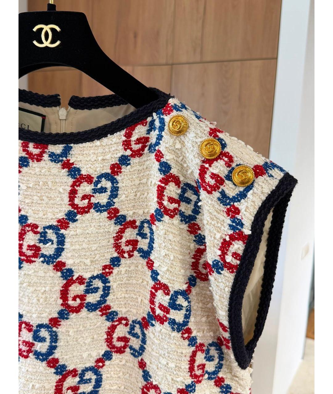 GUCCI Мульти шерстяное повседневное платье, фото 5