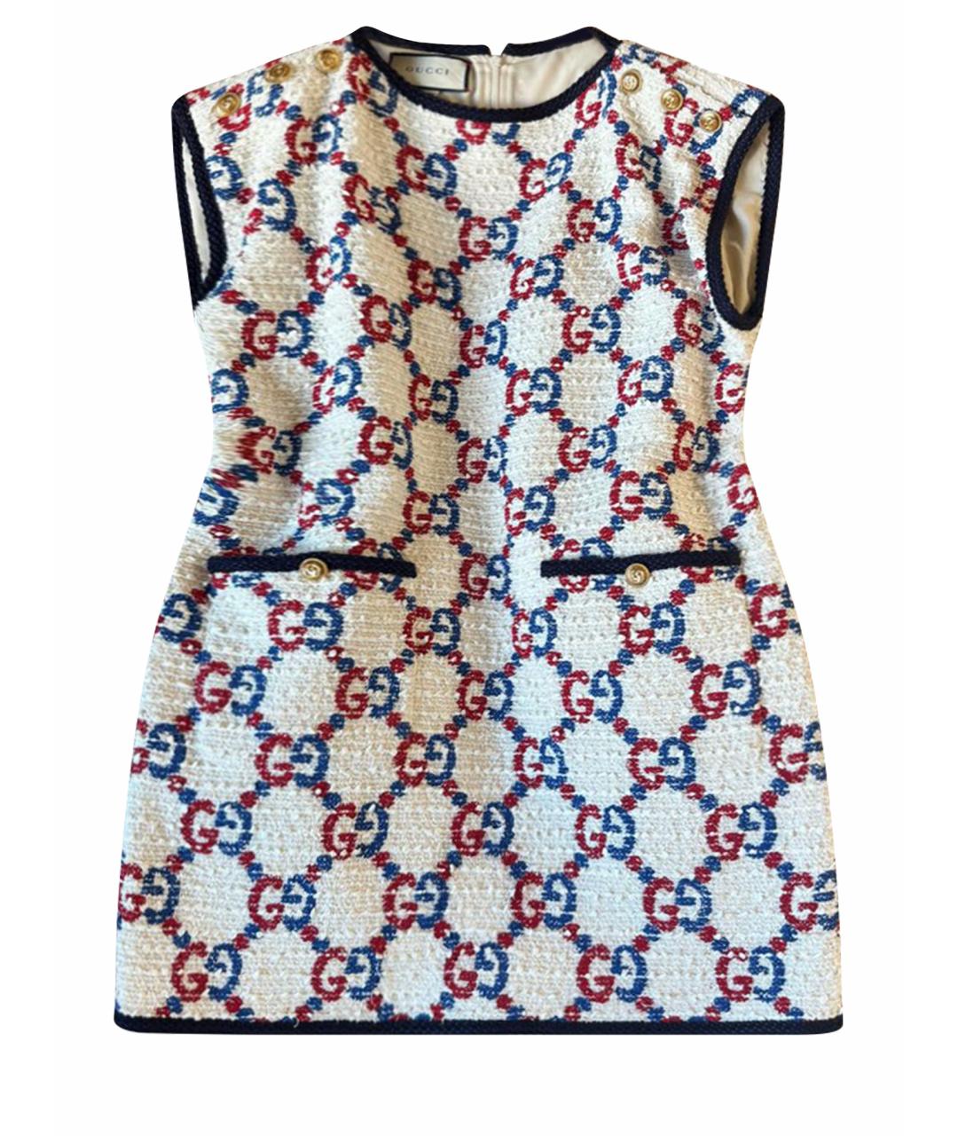 GUCCI Мульти шерстяное повседневное платье, фото 1