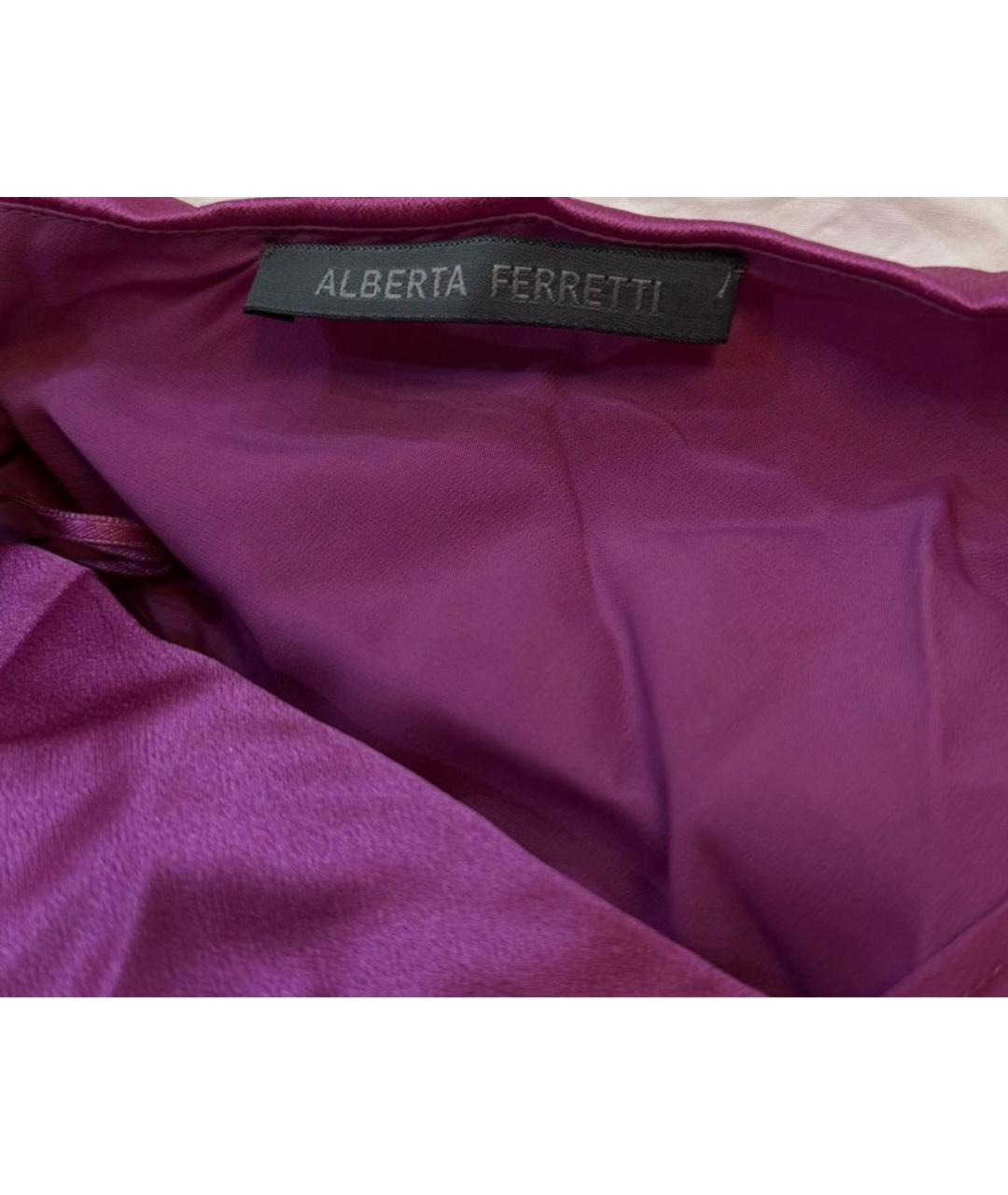 ALBERTA FERRETTI Розовое шелковое вечернее платье, фото 3