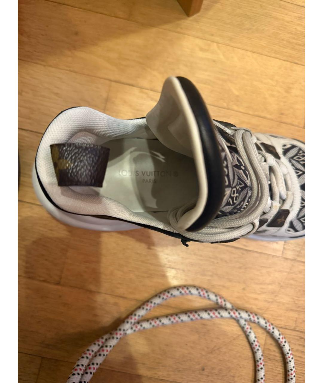 LOUIS VUITTON Белые кожаные кроссовки, фото 5