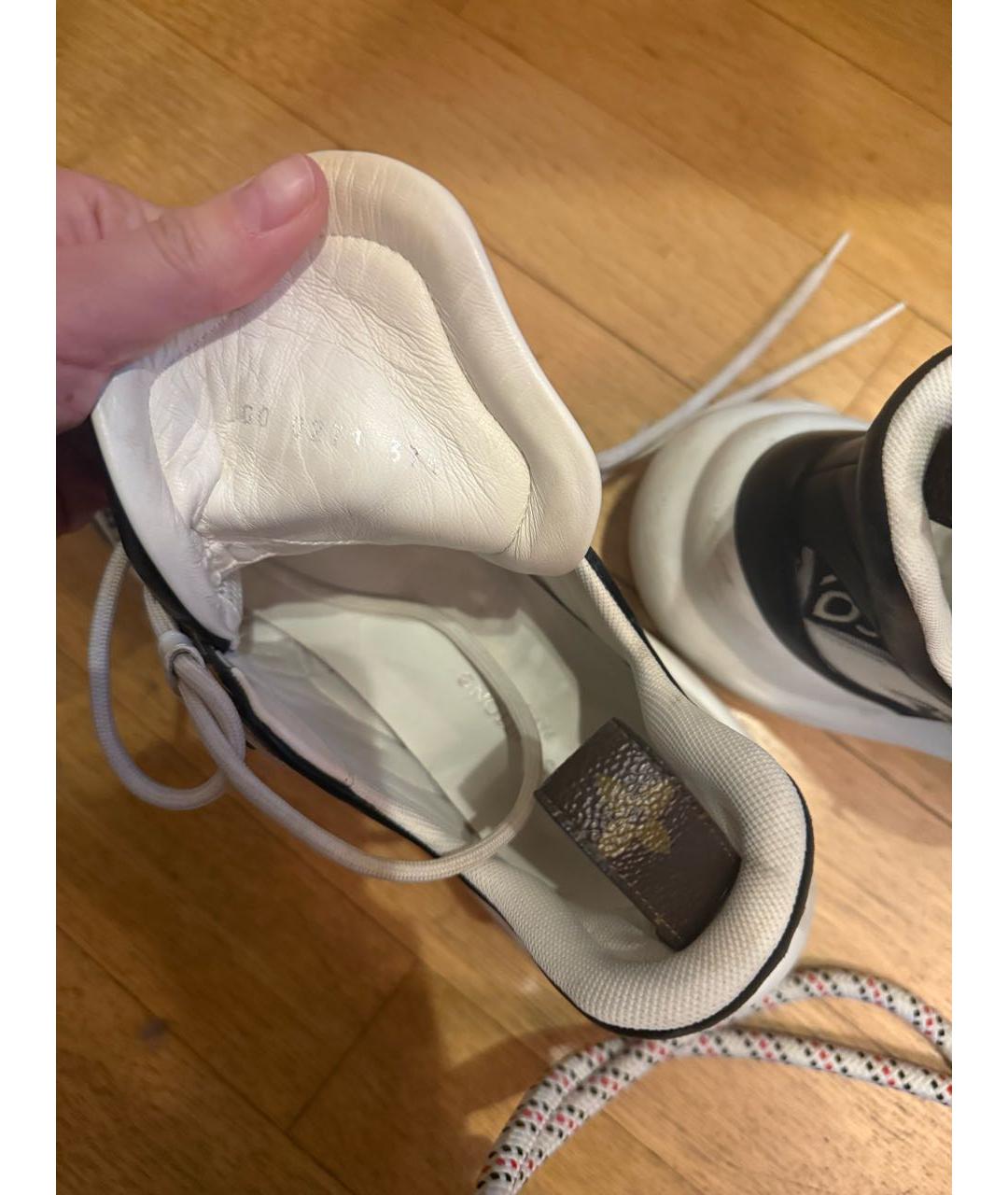 LOUIS VUITTON Белые кожаные кроссовки, фото 6
