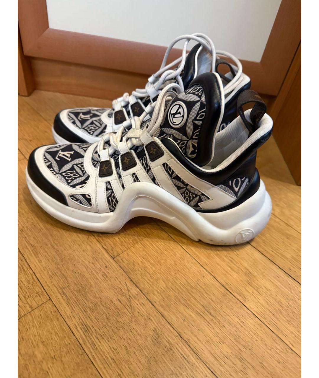 LOUIS VUITTON Белые кожаные кроссовки, фото 9