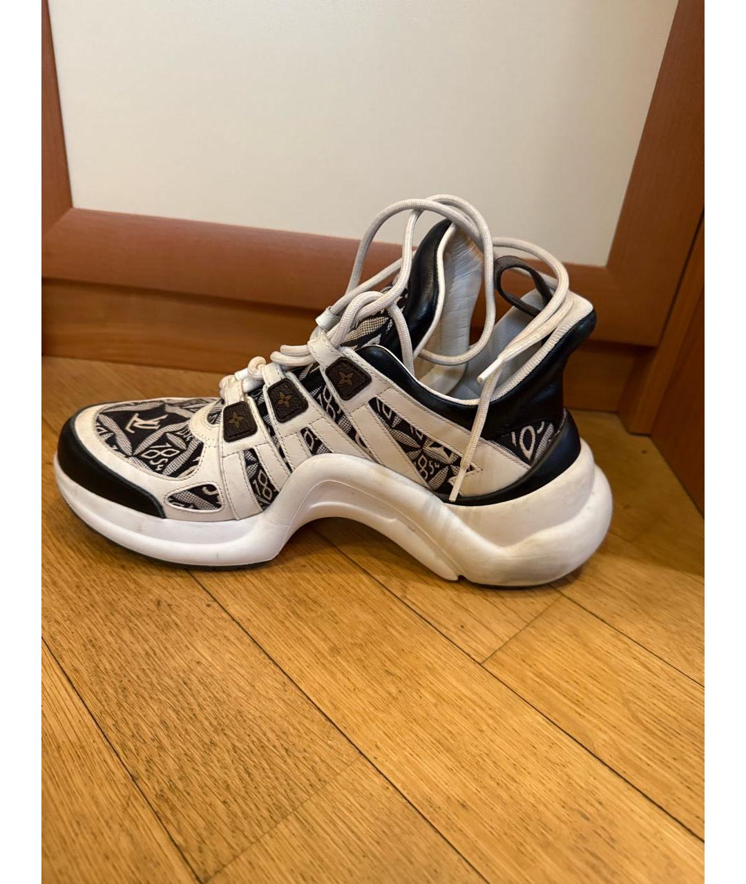 LOUIS VUITTON Белые кожаные кроссовки, фото 7