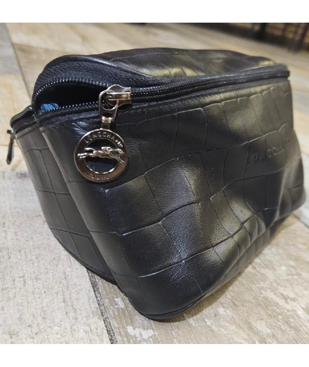 LONGCHAMP Черная кожаная поясная сумка, фото 2