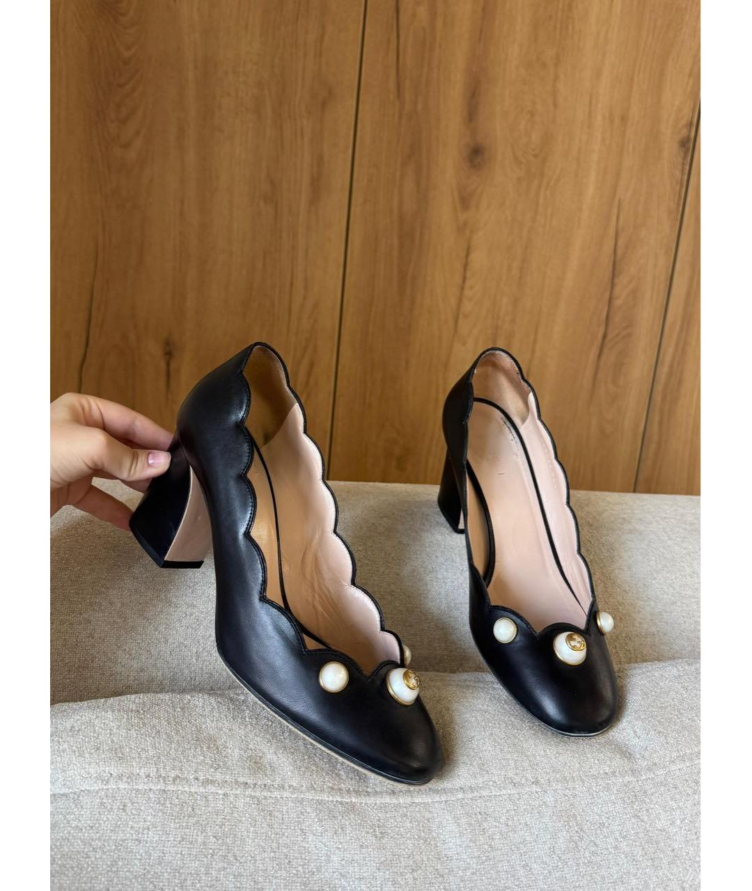 GUCCI Черные кожаные туфли, фото 3