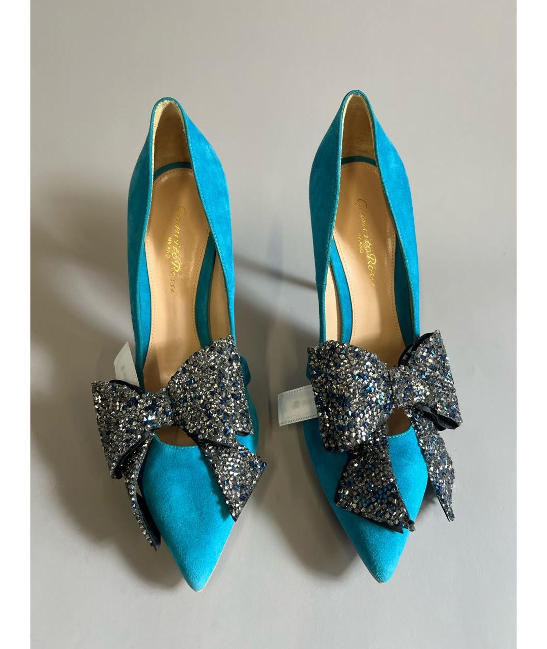 GIANVITO ROSSI Бирюзовые замшевые туфли, фото 2