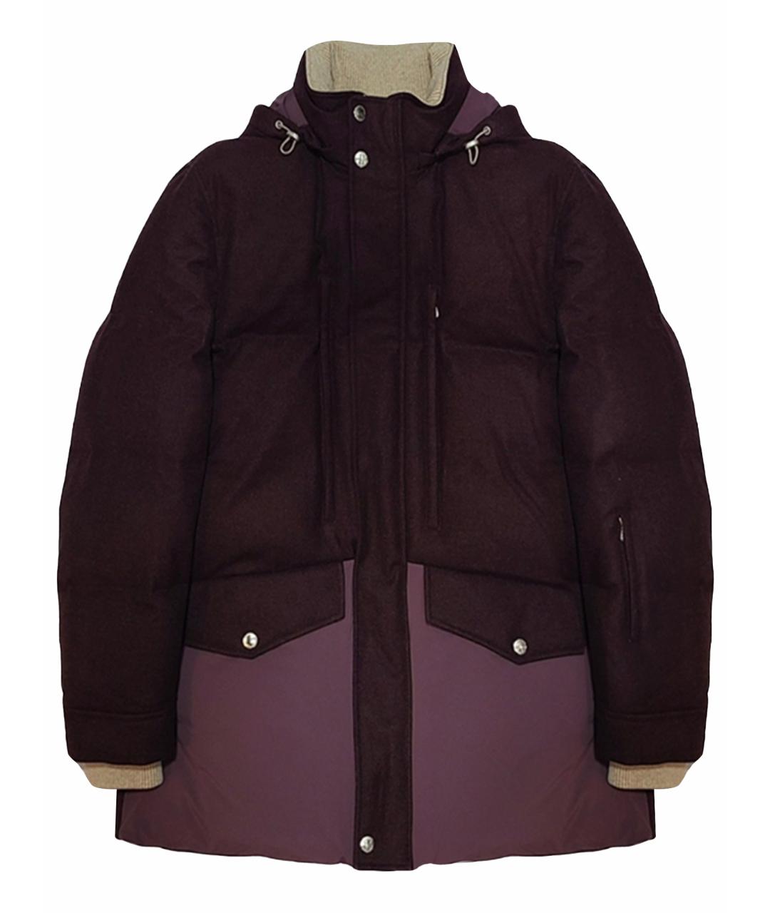 BRUNELLO CUCINELLI Фиолетовый шерстяной пуховик, фото 1