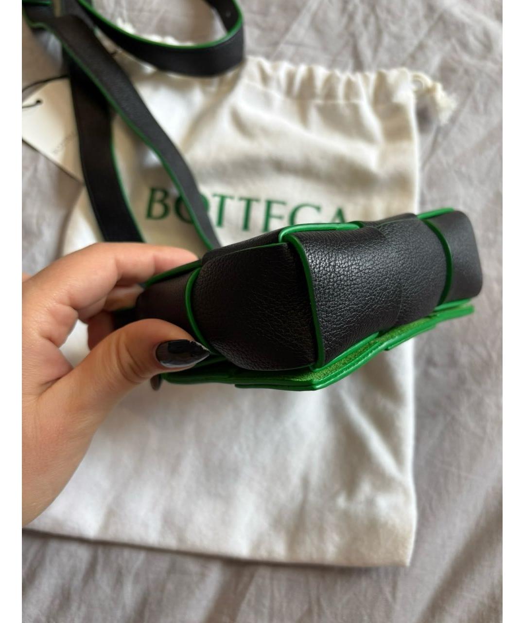 BOTTEGA VENETA Черная кожаная сумка через плечо, фото 4