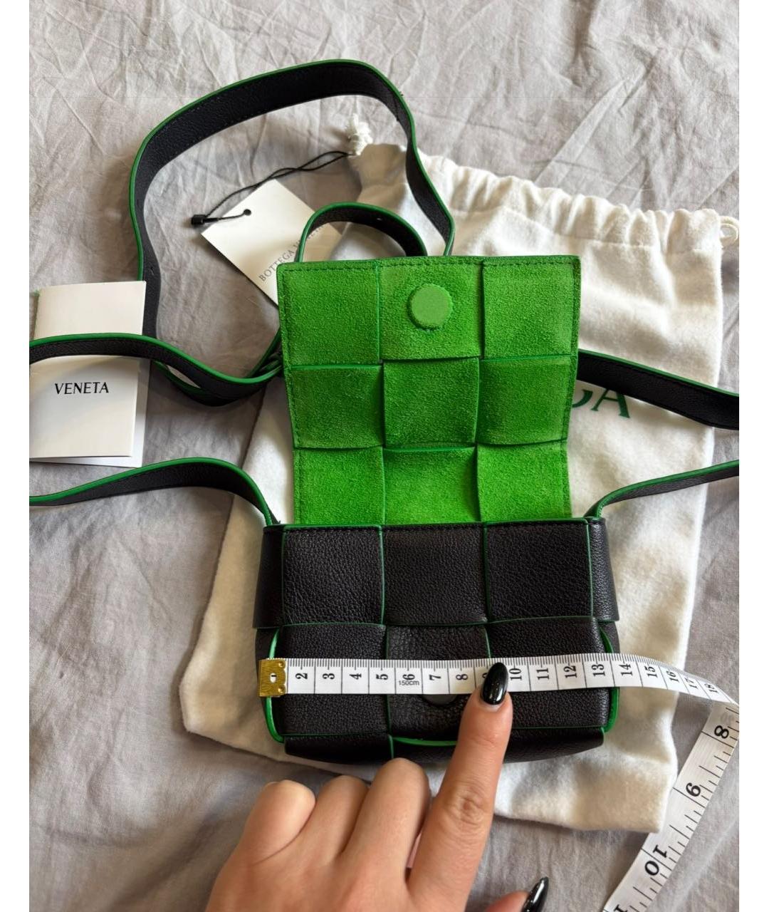 BOTTEGA VENETA Черная кожаная сумка через плечо, фото 3