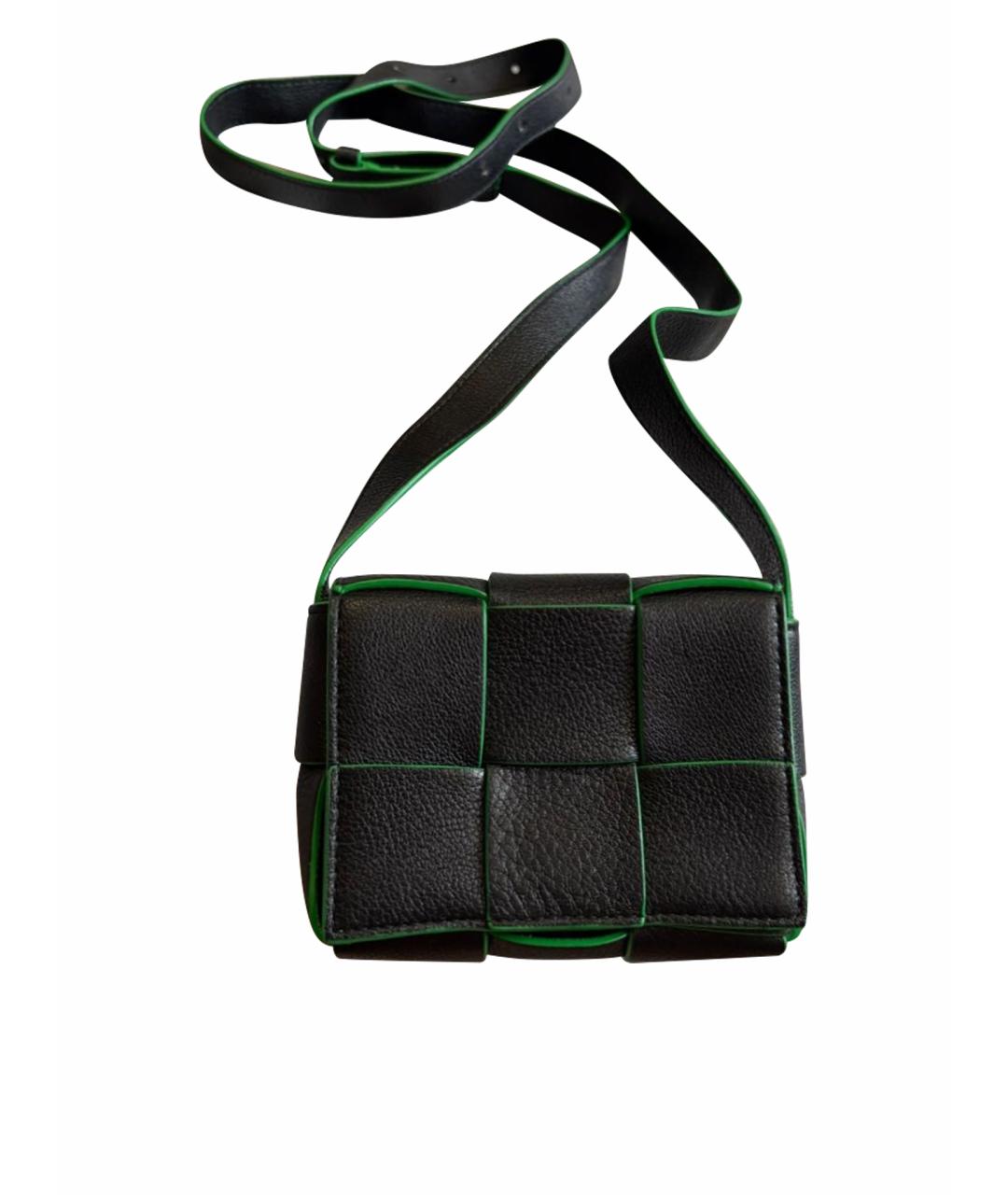 BOTTEGA VENETA Черная кожаная сумка через плечо, фото 1