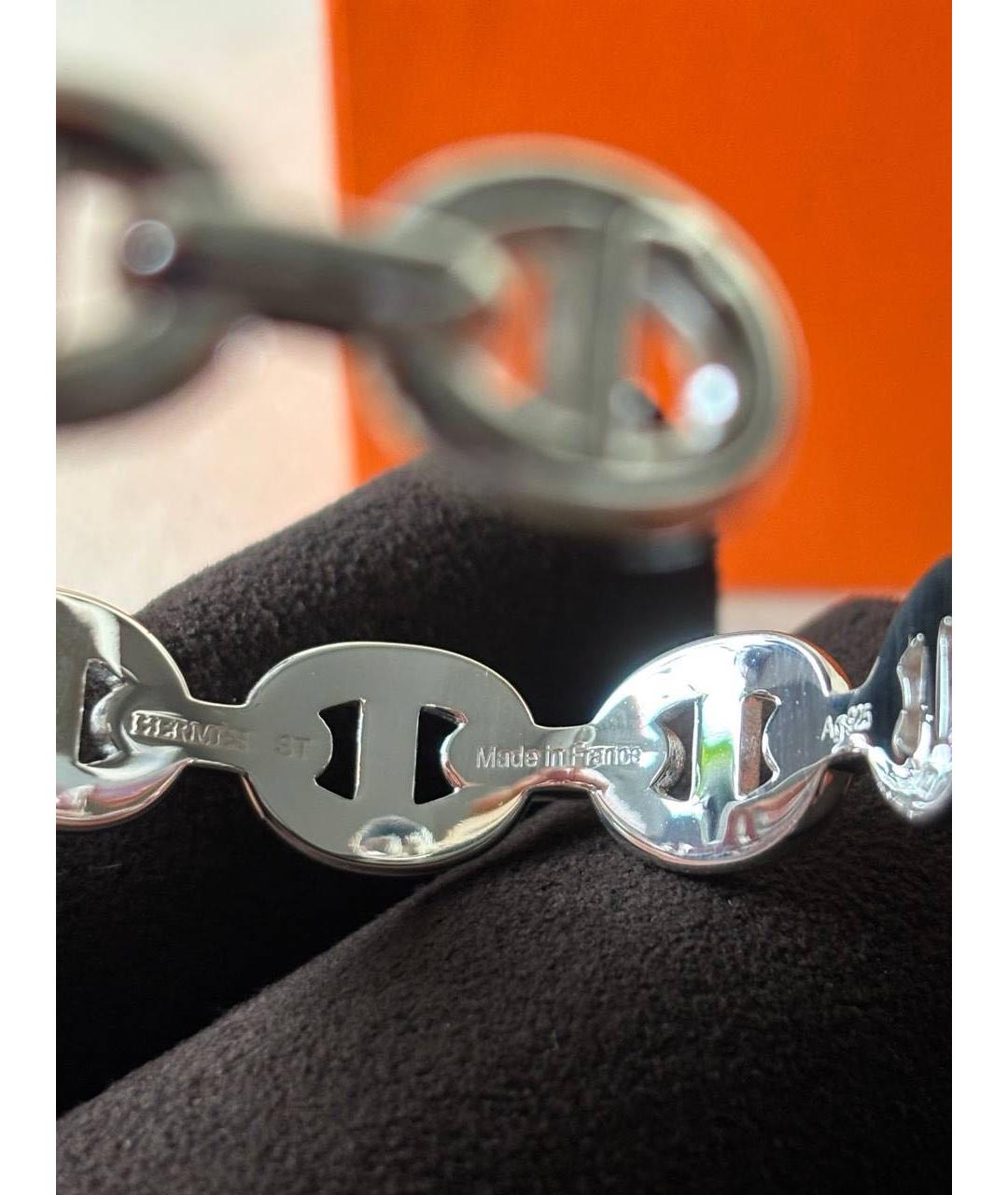 HERMES Серебрянный серебряный браслет, фото 5