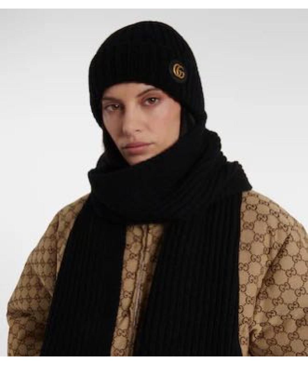 GUCCI Черная кашемировая шапка, фото 8