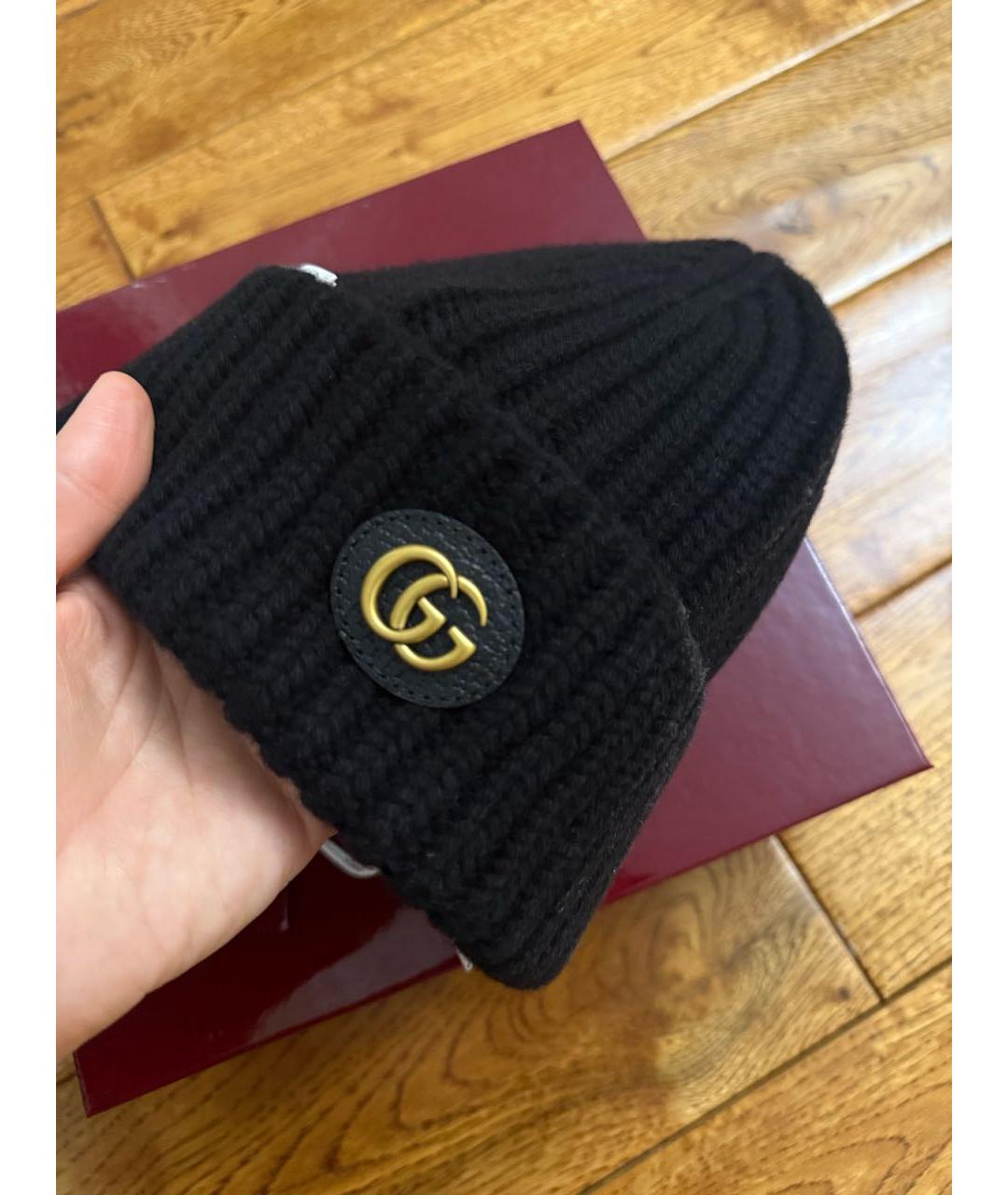 GUCCI Черная кашемировая шапка, фото 6