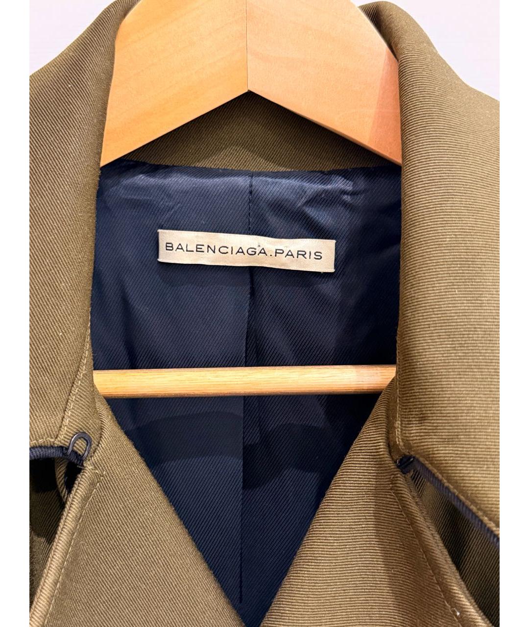 BALENCIAGA Хаки шерстяное пальто, фото 3