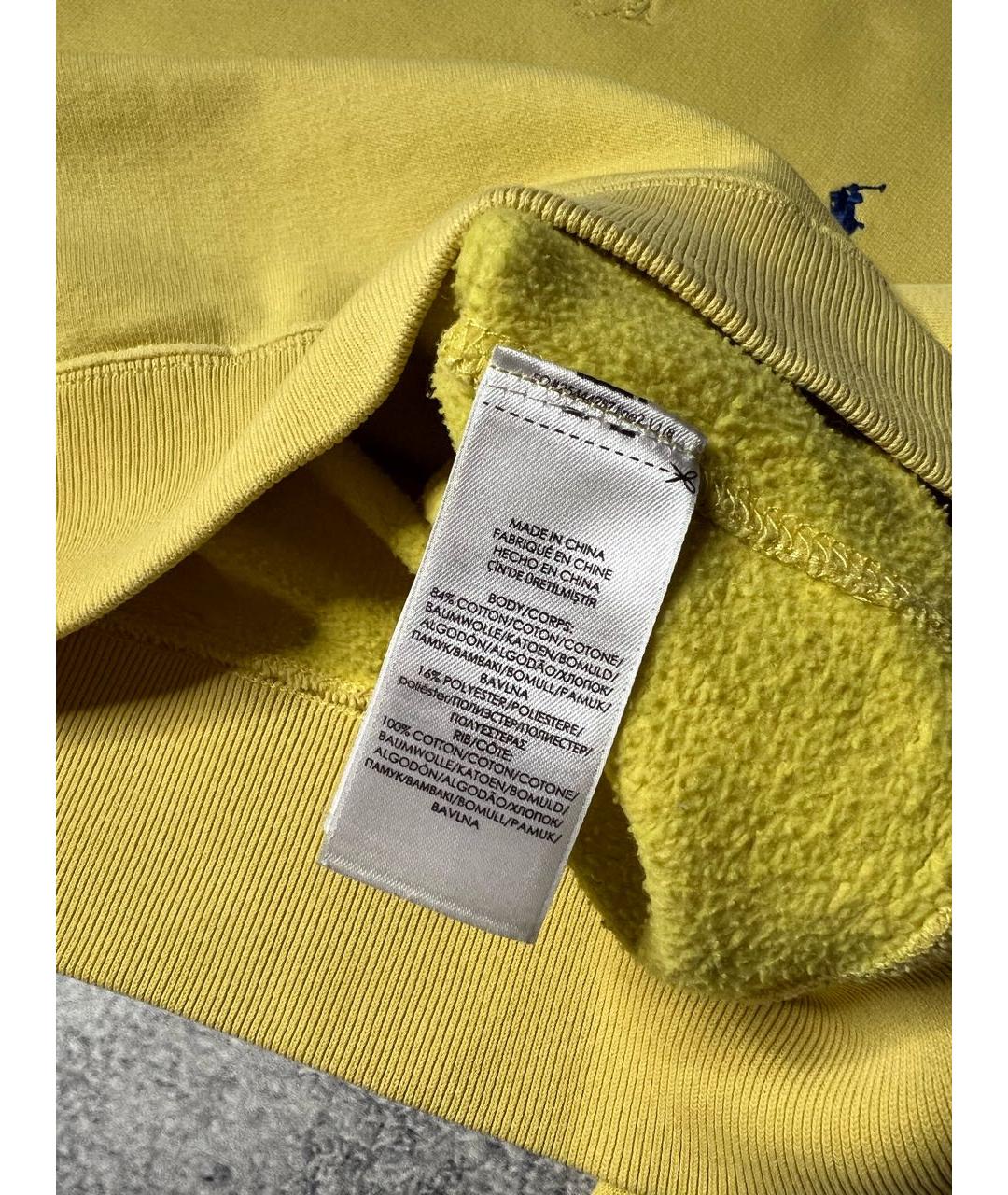 POLO RALPH LAUREN Желтый хлопко-эластановый джемпер / свитер, фото 6