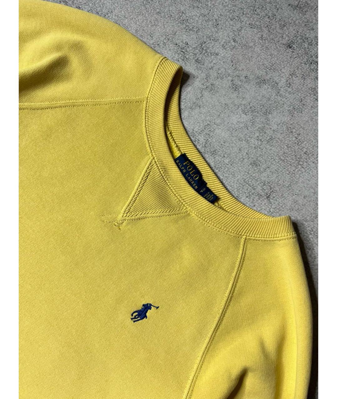 POLO RALPH LAUREN Желтый хлопко-эластановый джемпер / свитер, фото 4