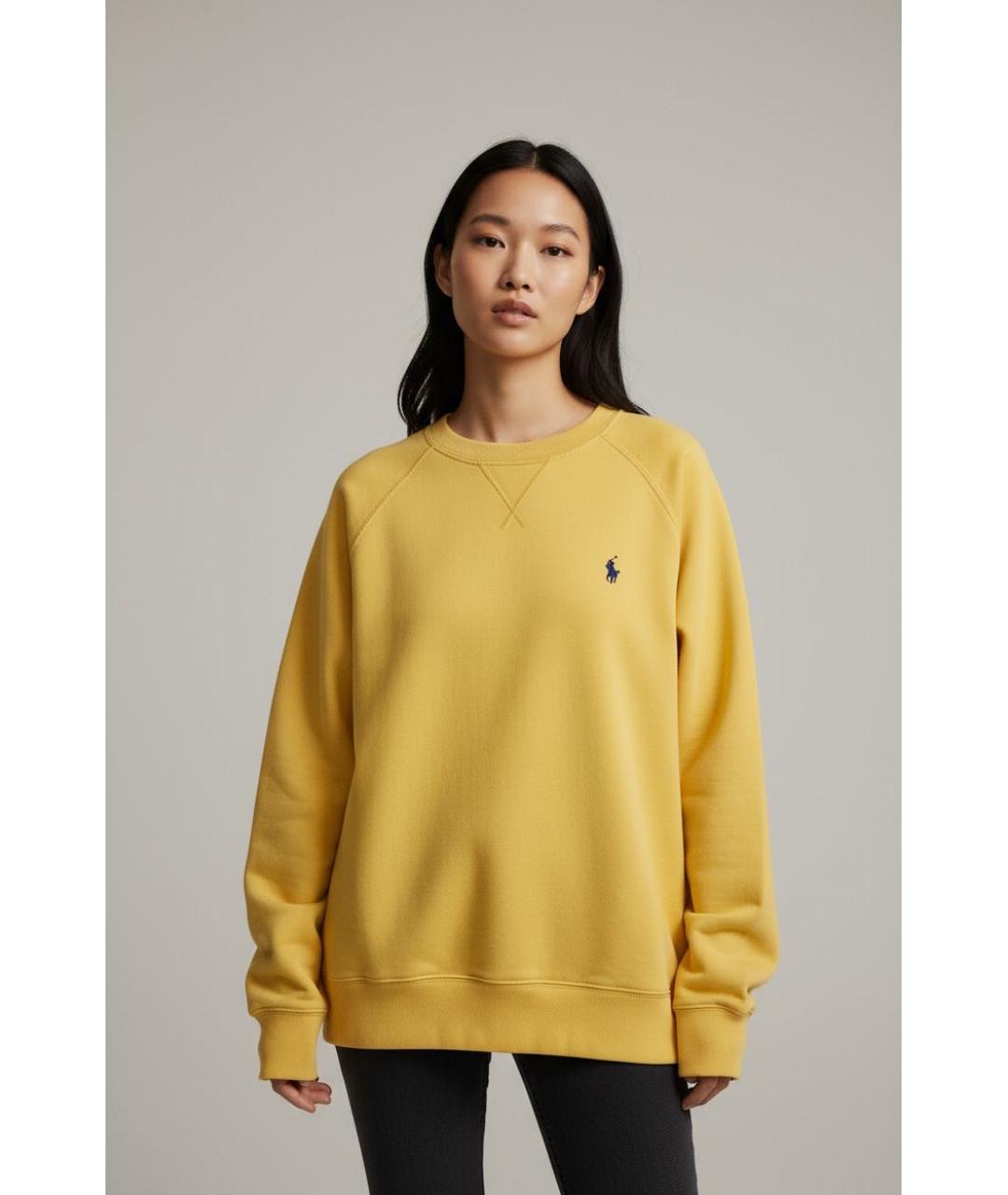 POLO RALPH LAUREN Желтый хлопко-эластановый джемпер / свитер, фото 2