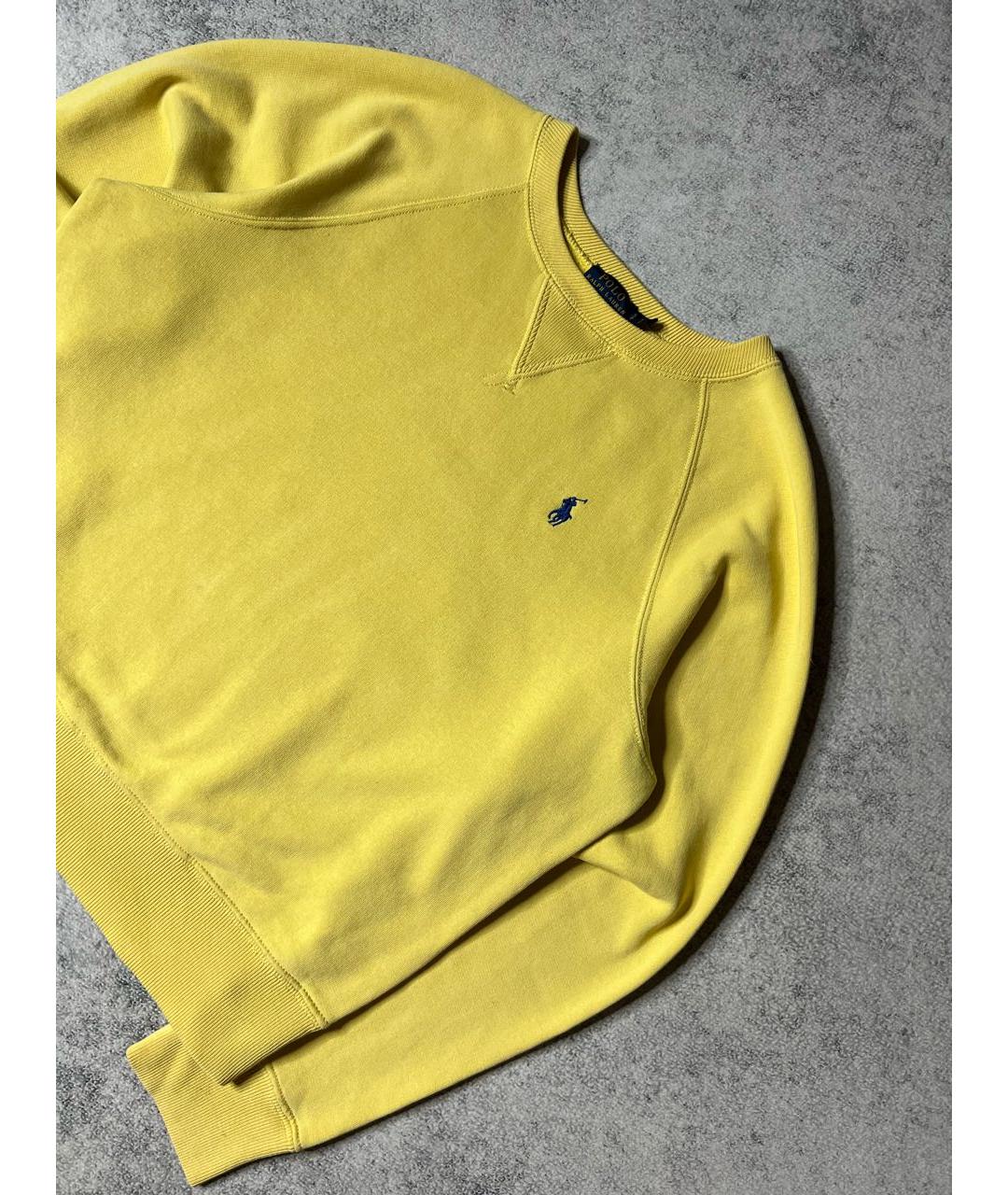 POLO RALPH LAUREN Желтый хлопко-эластановый джемпер / свитер, фото 3