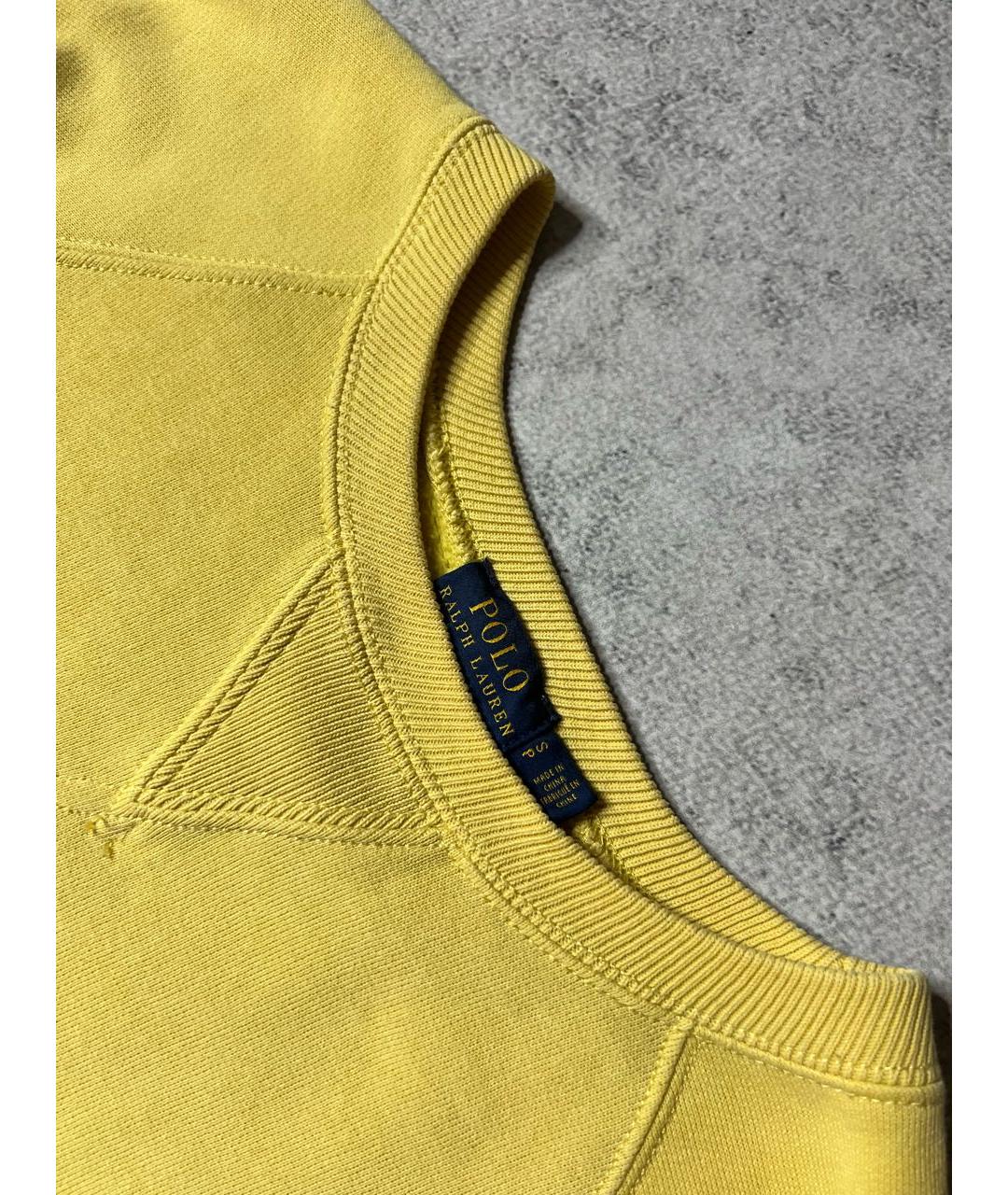 POLO RALPH LAUREN Желтый хлопко-эластановый джемпер / свитер, фото 5