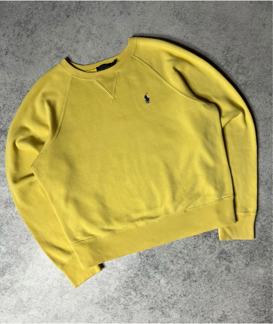 POLO RALPH LAUREN Желтый хлопко-эластановый джемпер / свитер, фото 7