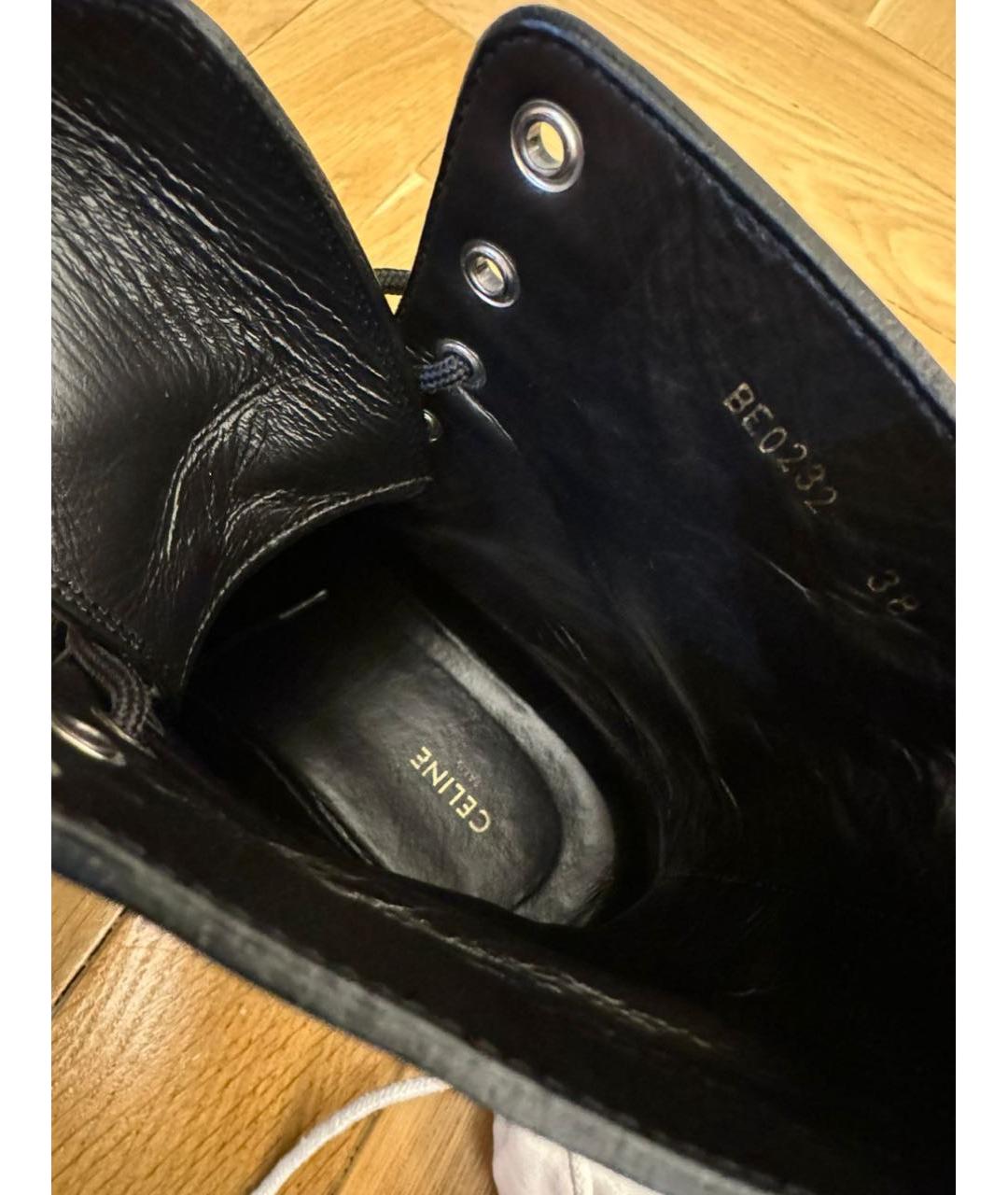 CELINE Черные кожаные ботинки, фото 6