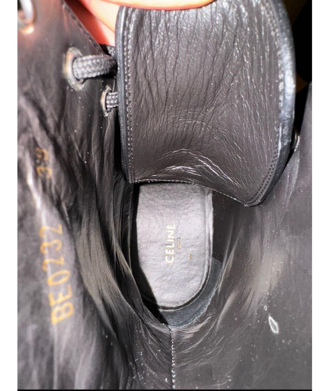 CELINE Черные кожаные ботинки, фото 3