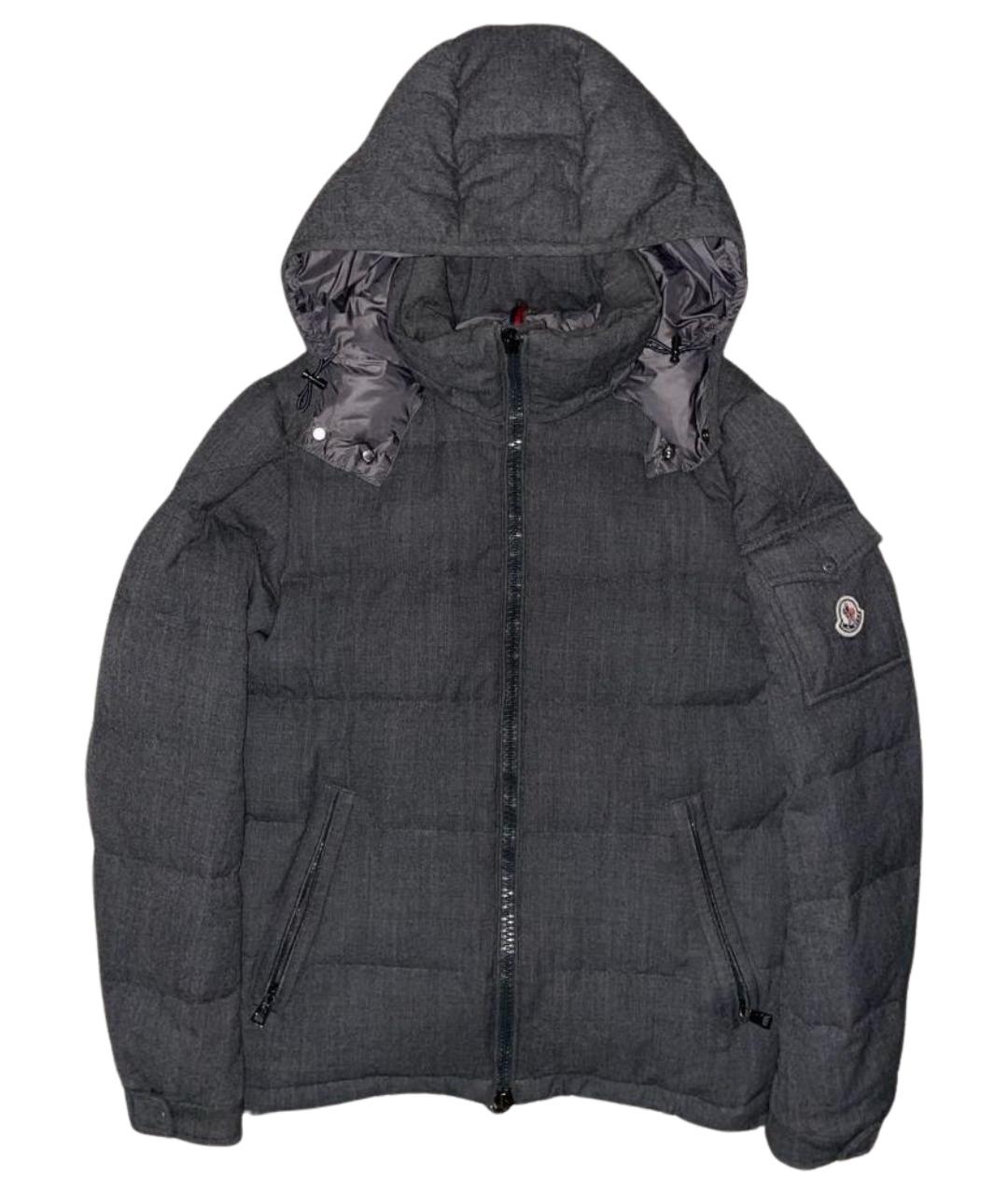 MONCLER Серый полиамидовый пуховик, фото 1